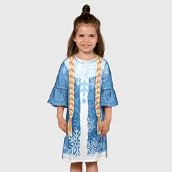 Платье клеш для девочки Снегурочка с косами, цвет: 3D-принт — фото 2