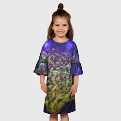 Платье клеш для девочки Фортнайт карта, цвет: 3D-принт — фото 2