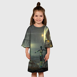Платье клеш для девочки Эльфийка в пустошах, цвет: 3D-принт — фото 2