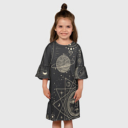 Платье клеш для девочки Мистические узоры, цвет: 3D-принт — фото 2