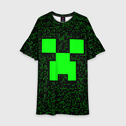 Детское платье Minecraft green squares