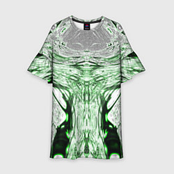Платье клеш для девочки Зеленый узор, цвет: 3D-принт