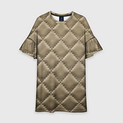 Платье клеш для девочки Стёганая кожа - fashion texture, цвет: 3D-принт