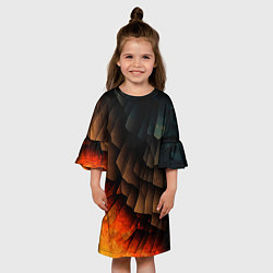 Платье клеш для девочки Абстракция текстуры пышных юбок, цвет: 3D-принт — фото 2