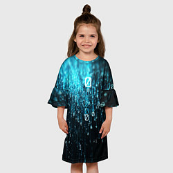 Платье клеш для девочки Двоичный код, цвет: 3D-принт — фото 2