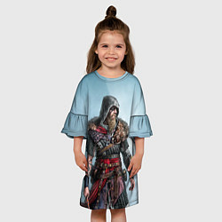 Платье клеш для девочки Ассасин-викинг, цвет: 3D-принт — фото 2