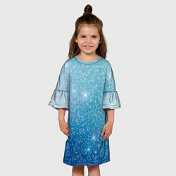 Платье клеш для девочки Снег, туман и блёстки, цвет: 3D-принт — фото 2
