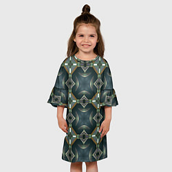 Платье клеш для девочки Абстрактный геометрический узор в стиле фэнтези, цвет: 3D-принт — фото 2