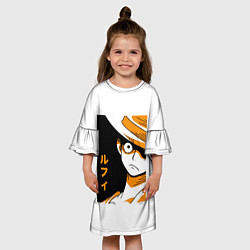 Платье клеш для девочки Мугивара Луффи, цвет: 3D-принт — фото 2