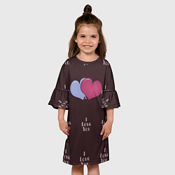 Платье клеш для девочки Two hearts, цвет: 3D-принт — фото 2