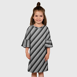 Платье клеш для девочки Полоса объемная, цвет: 3D-принт — фото 2
