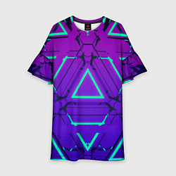 Платье клеш для девочки Cyber armor - neon, цвет: 3D-принт