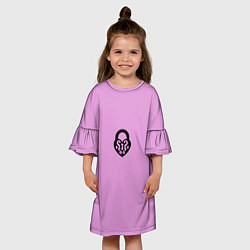 Платье клеш для девочки Замочек к ключику розовый, цвет: 3D-принт — фото 2
