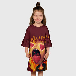 Платье клеш для девочки Сгорая от любви, цвет: 3D-принт — фото 2