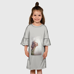 Платье клеш для девочки Девушка-одуванчик, цвет: 3D-принт — фото 2