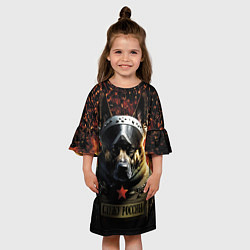 Платье клеш для девочки Овчарка солдат, цвет: 3D-принт — фото 2
