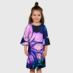 Платье клеш для девочки Цветы слёз, цвет: 3D-принт — фото 2