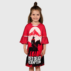 Платье клеш для девочки Red Dead Redemption, mountain, цвет: 3D-принт — фото 2