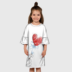 Платье клеш для девочки Леденец сердечко, цвет: 3D-принт — фото 2