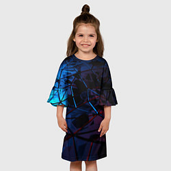 Платье клеш для девочки Абстрактные грани, цвет: 3D-принт — фото 2