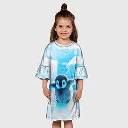 Платье клеш для девочки Милый пингвин - мамочка, цвет: 3D-принт — фото 2