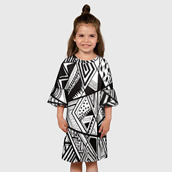 Платье клеш для девочки Геометрический орнамент, цвет: 3D-принт — фото 2