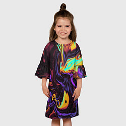 Платье клеш для девочки Космический всплеск, цвет: 3D-принт — фото 2