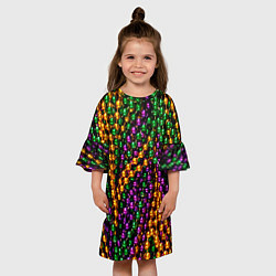 Платье клеш для девочки Разноцветные буссы, цвет: 3D-принт — фото 2