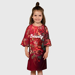 Платье клеш для девочки Beauty Красота розы, цвет: 3D-принт — фото 2