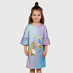 Платье клеш для девочки Цветочная восьмёрка, цвет: 3D-принт — фото 2