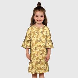 Платье клеш для девочки Пустынный камуфляж, цвет: 3D-принт — фото 2