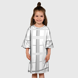 Платье клеш для девочки Светлая серая клетка, цвет: 3D-принт — фото 2