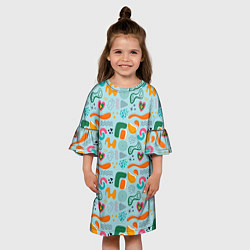 Платье клеш для девочки Geometric pattern, цвет: 3D-принт — фото 2