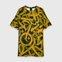 Платье клеш для девочки Gold Calligraphic, цвет: 3D-принт