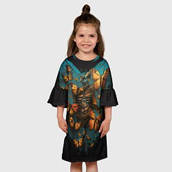 Платье клеш для девочки Бабочки в груди, цвет: 3D-принт — фото 2