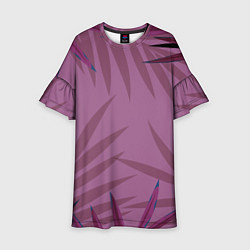 Платье клеш для девочки Розовая пальма, цвет: 3D-принт