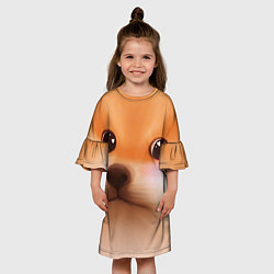 Платье клеш для девочки Милый доге мем, цвет: 3D-принт — фото 2