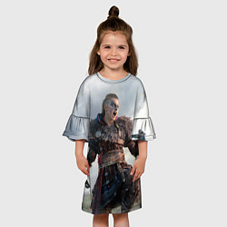 Платье клеш для девочки Assassins Creed Эйвор, цвет: 3D-принт — фото 2