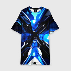 Платье клеш для девочки Digital abstract fractal, цвет: 3D-принт
