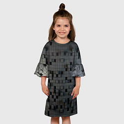 Платье клеш для девочки Digital pixel black, цвет: 3D-принт — фото 2