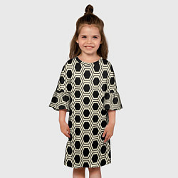 Платье клеш для девочки Шестиугольная сота, цвет: 3D-принт — фото 2