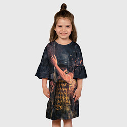 Платье клеш для девочки PUBG засада, цвет: 3D-принт — фото 2