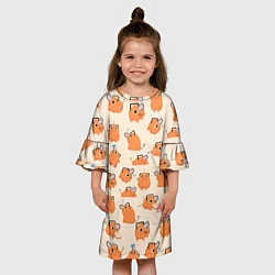 Платье клеш для девочки Человек-бензопила - Почита и хлебушек, цвет: 3D-принт — фото 2