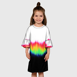 Платье клеш для девочки Северное сияние - тай-дай, цвет: 3D-принт — фото 2