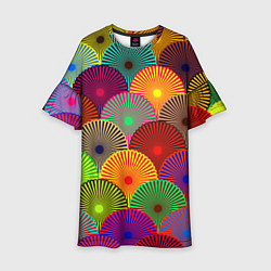 Платье клеш для девочки Multicolored circles, цвет: 3D-принт