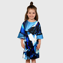 Платье клеш для девочки Crystal blue form, цвет: 3D-принт — фото 2