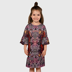 Платье клеш для девочки Розы и сирень, цвет: 3D-принт — фото 2