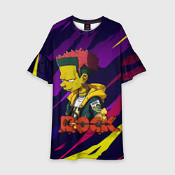 Платье клеш для девочки Rock Simpsons style, цвет: 3D-принт