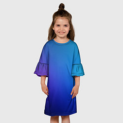 Платье клеш для девочки Тёмно-синий градиент, цвет: 3D-принт — фото 2