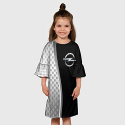 Платье клеш для девочки Опель черный серебристый, цвет: 3D-принт — фото 2